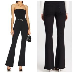 L’agence Marty High Rise Flare Ponte Pants Womens Sz 32 Black Stretch